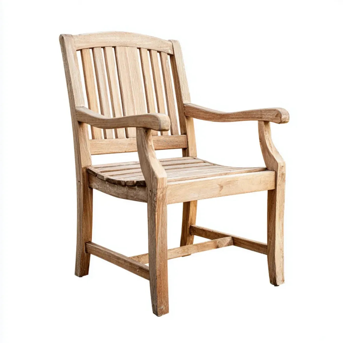 Chaise de jardin avec accoudoirs en teck massif naturel 58 x 60 x 95 cm