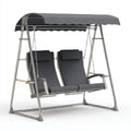 Balancelle de jardin 2 places gris foncé en acier et polyester 170 x 110 x 153 cm