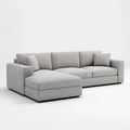 Canapé d'angle gauche 4 places gris en polyester avec méridienne 280 x 160 x 85 cm
