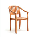 Fauteuil de jardin en teck massif naturel à dossier arrondi 61 x 60 x 90 cm