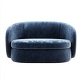 Fauteuil de salon arrondi bleu foncé en velours de polyester 95 x 82 x 72 cm