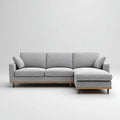 Canapé d'angle 3 places gris clair en polyester avec méridienne à droite 270 x 160 x 85 cm