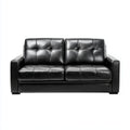 Canapé 2 places noir en similicuir PVC rectangulaire 150 x 85 x 88 cm