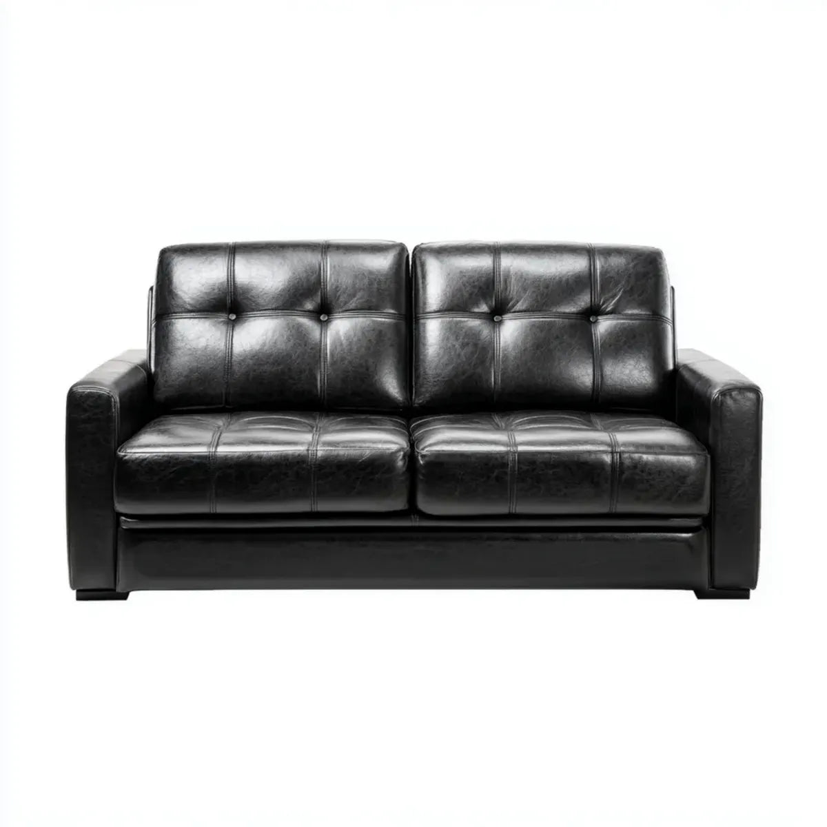 Canapé 2 places noir en similicuir PVC rectangulaire 150 x 85 x 88 cm