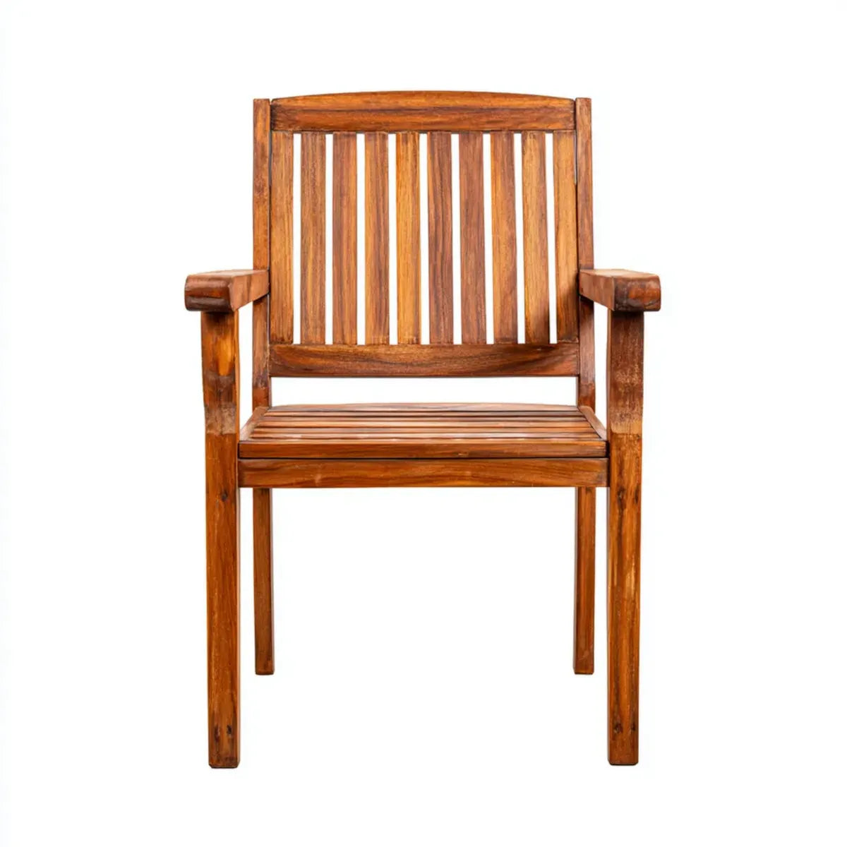 Chaise de jardin avec accoudoirs marron en bois massif d’acacia 55 x 61 x 92 cm